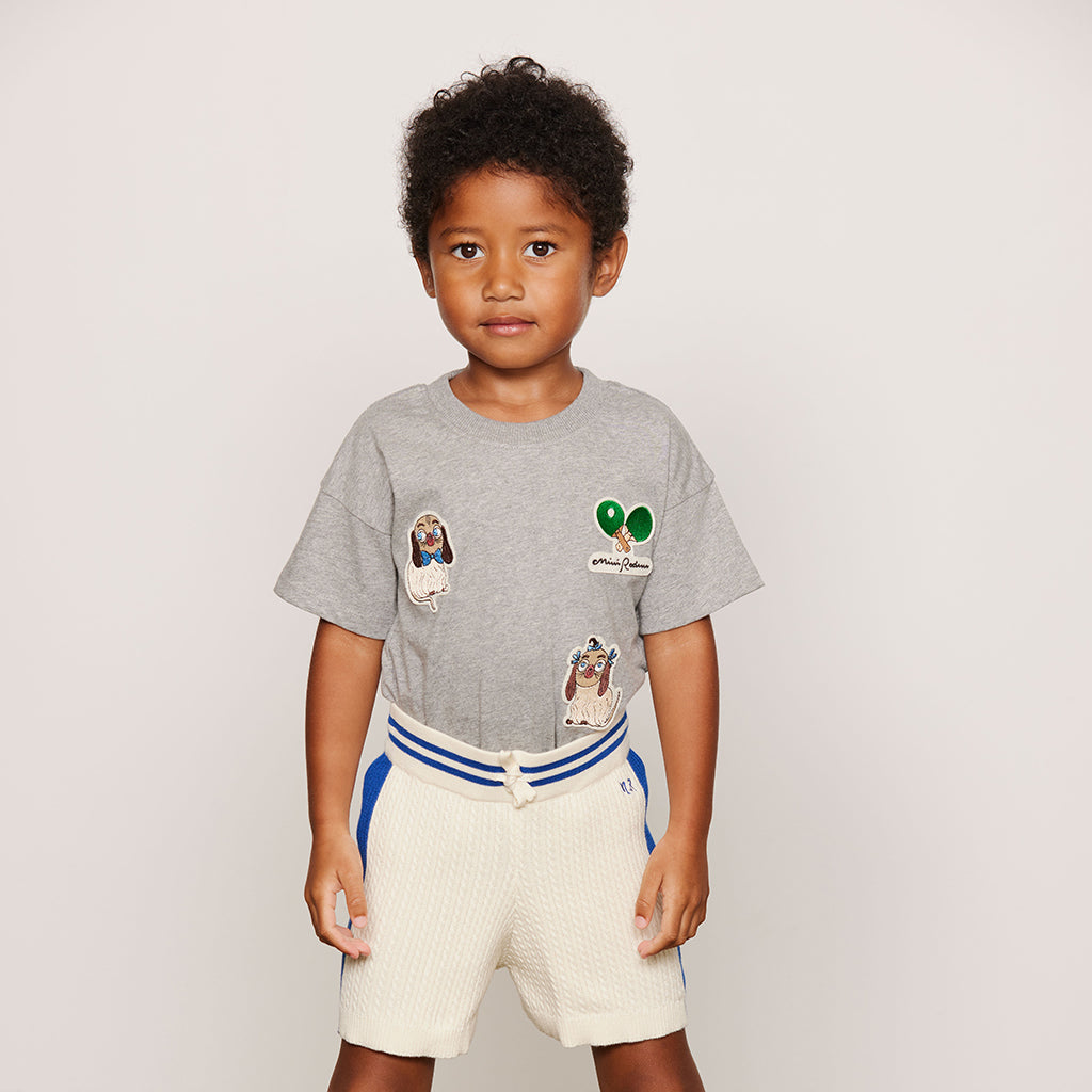 Mini Rodini Child Cable Knit Shorts White