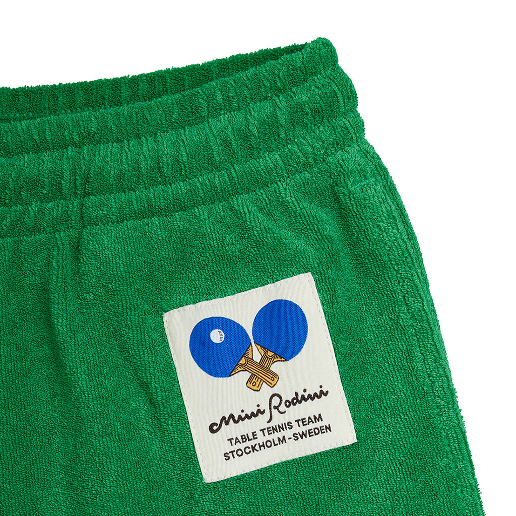 Mini Rodini Child Terry Shorts Table Tennis Patch Green