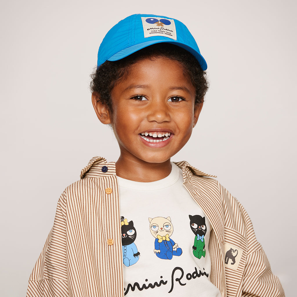 Mini Rodini Child Hat Table Tennis Patch Blue