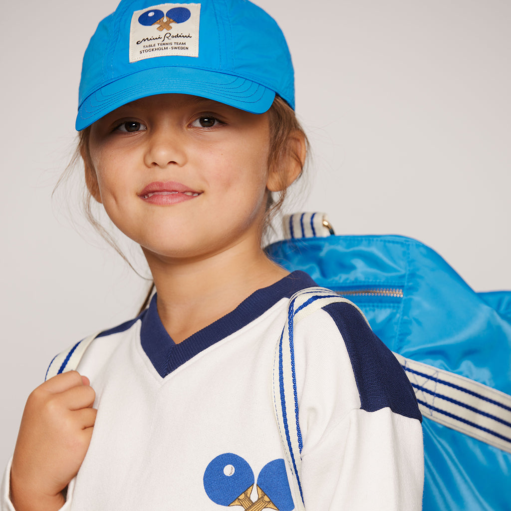 Mini Rodini Child Hat Table Tennis Patch Blue