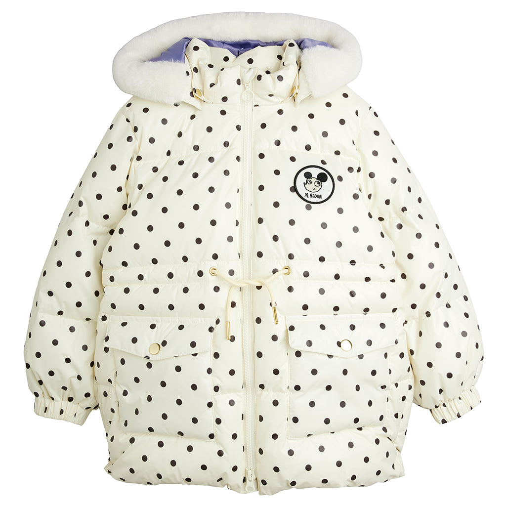 Mini Rodini Child Heavy Puffer Jacket Dots Print Cream