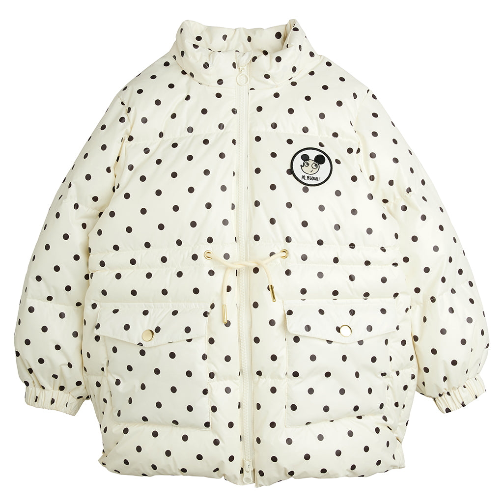 Mini Rodini Child Heavy Puffer Jacket Dots Print Cream
