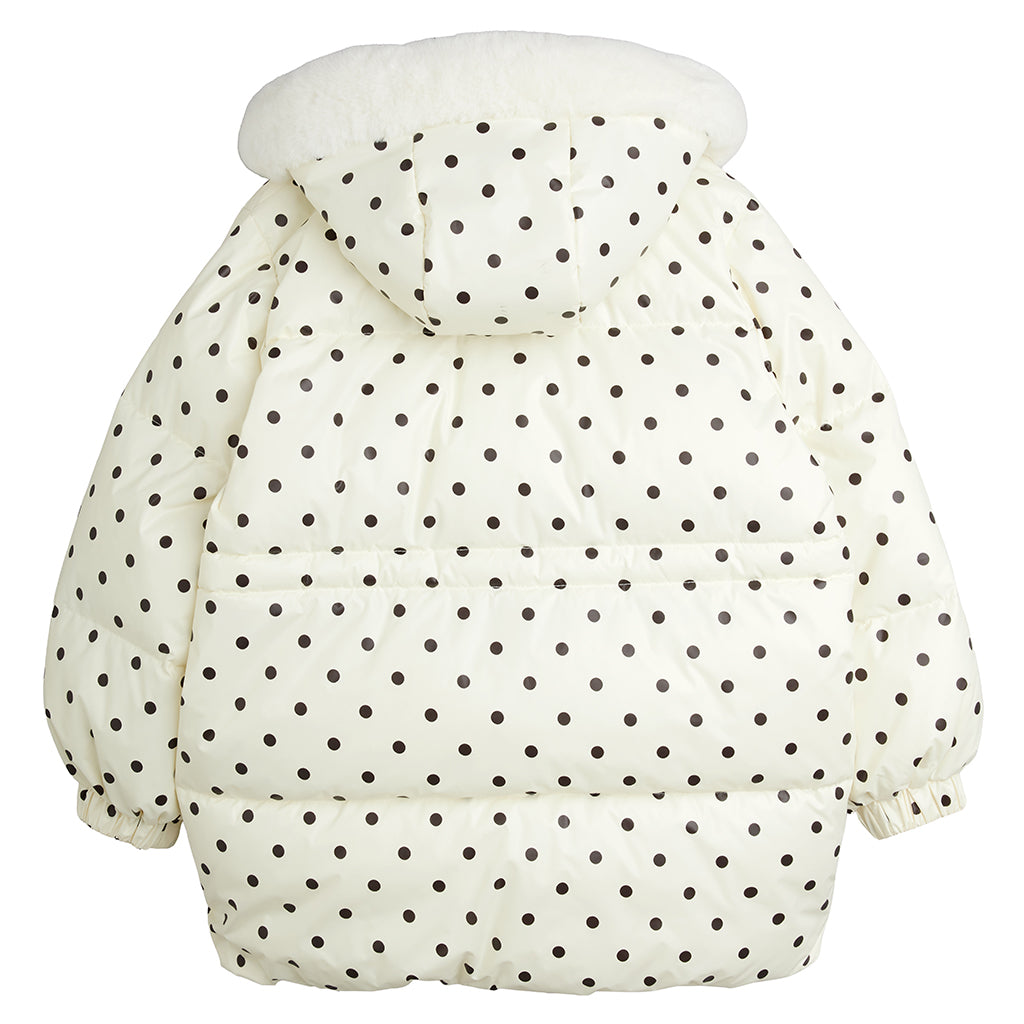 Mini Rodini Child Heavy Puffer Jacket Dots Print Cream
