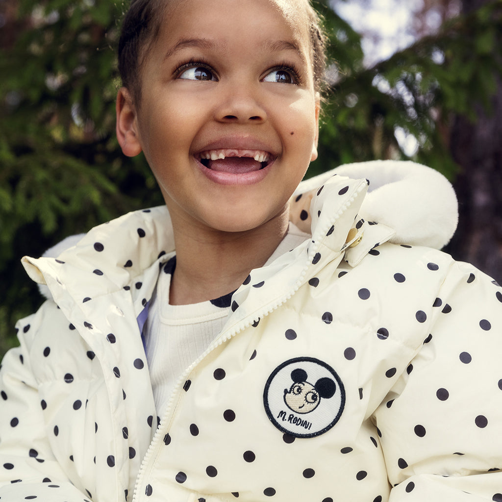 Mini Rodini Child Heavy Puffer Jacket Dots Print Cream
