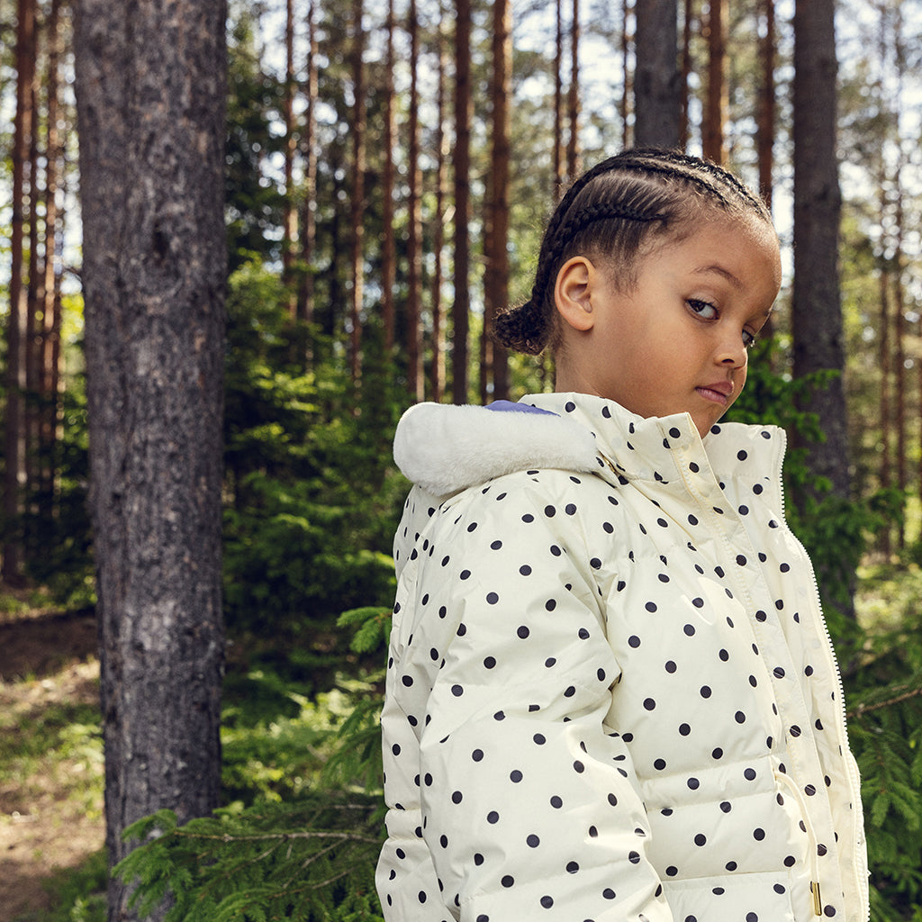 Mini Rodini Child Heavy Puffer Jacket Dots Print Cream