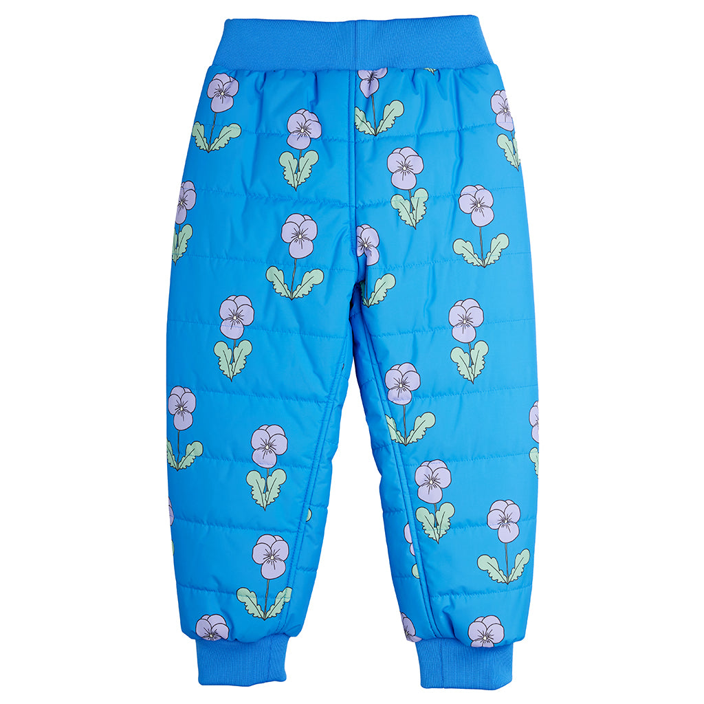 Mini Rodini Child Padded Pants Violas Flower Print Blue