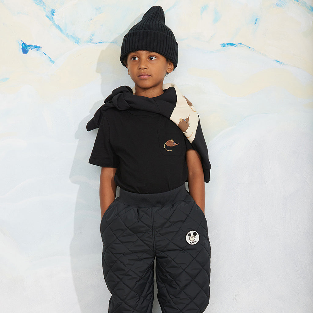 Mini Rodini Child Quilted Pants Black