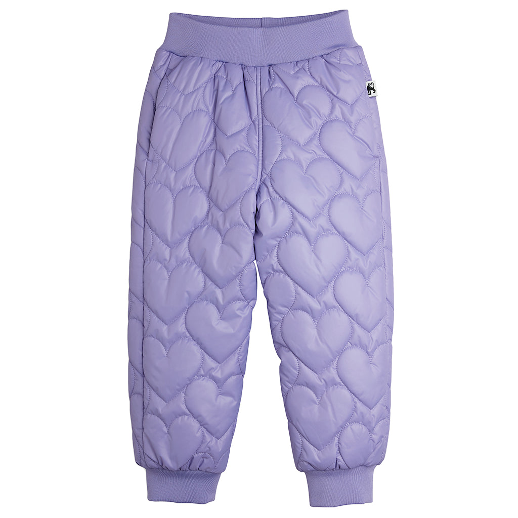 Mini Rodini Child Padded Pants Heart Quilt Purple