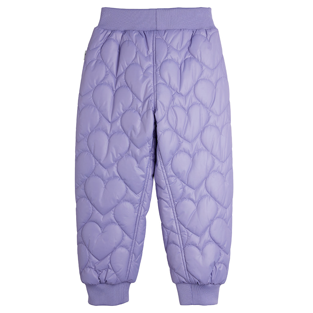 Mini Rodini Child Padded Pants Heart Quilt Purple