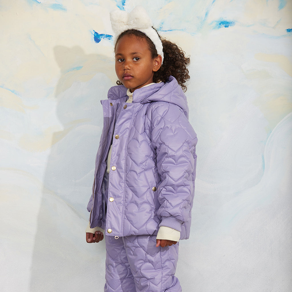 Mini Rodini Child Padded Pants Heart Quilt Purple