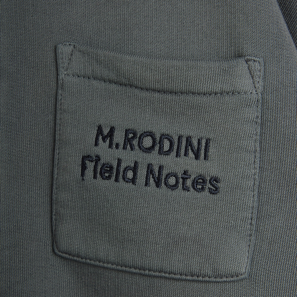 Mini Rodini Child Hooded Sweatshirt Field Notes Pocket Grey