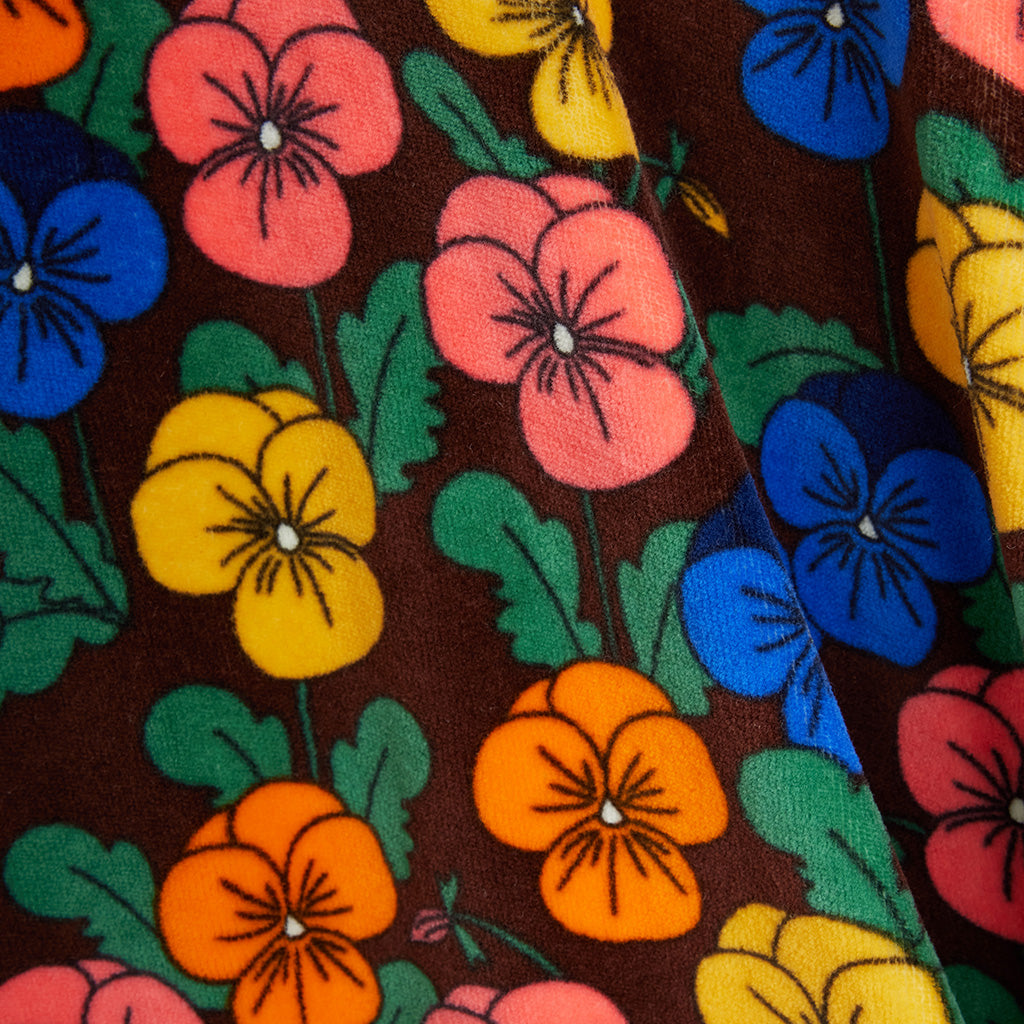 Mini Rodini Child Velour Sweatshirt Violas Flowers Print Multicolour