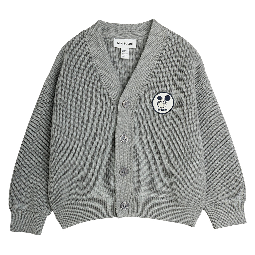 Mini Rodini Child Cardigan Ritzratz Patch Grey Melange