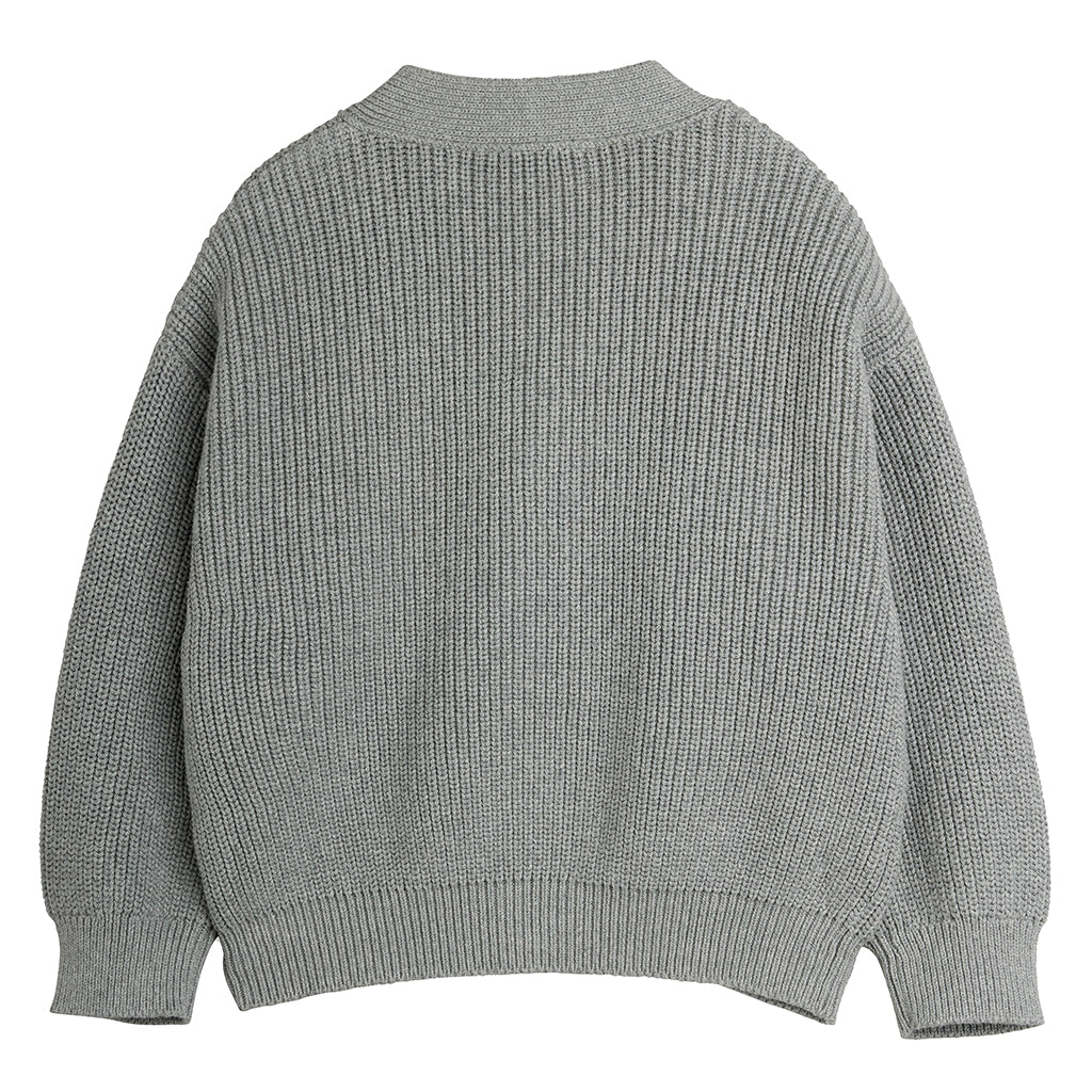 Mini Rodini Child Cardigan Ritzratz Patch Grey Melange