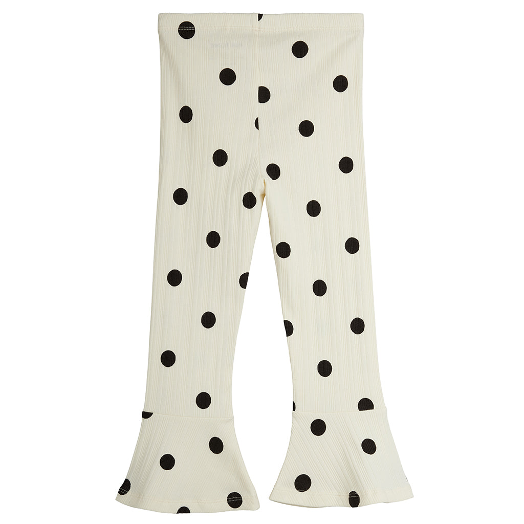 Mini Rodini Child Flared Pants Dots Print Cream