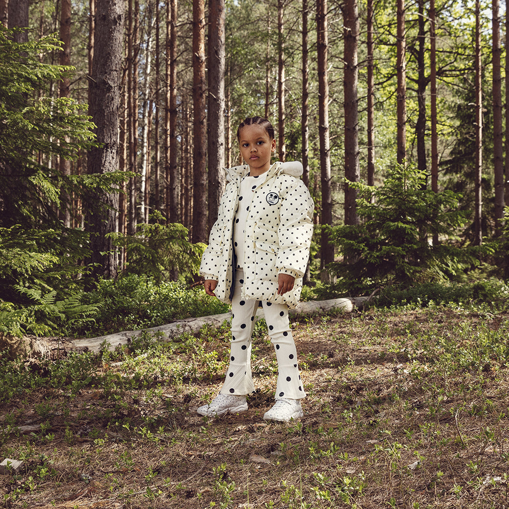 Mini Rodini Child Flared Pants Dots Print Cream