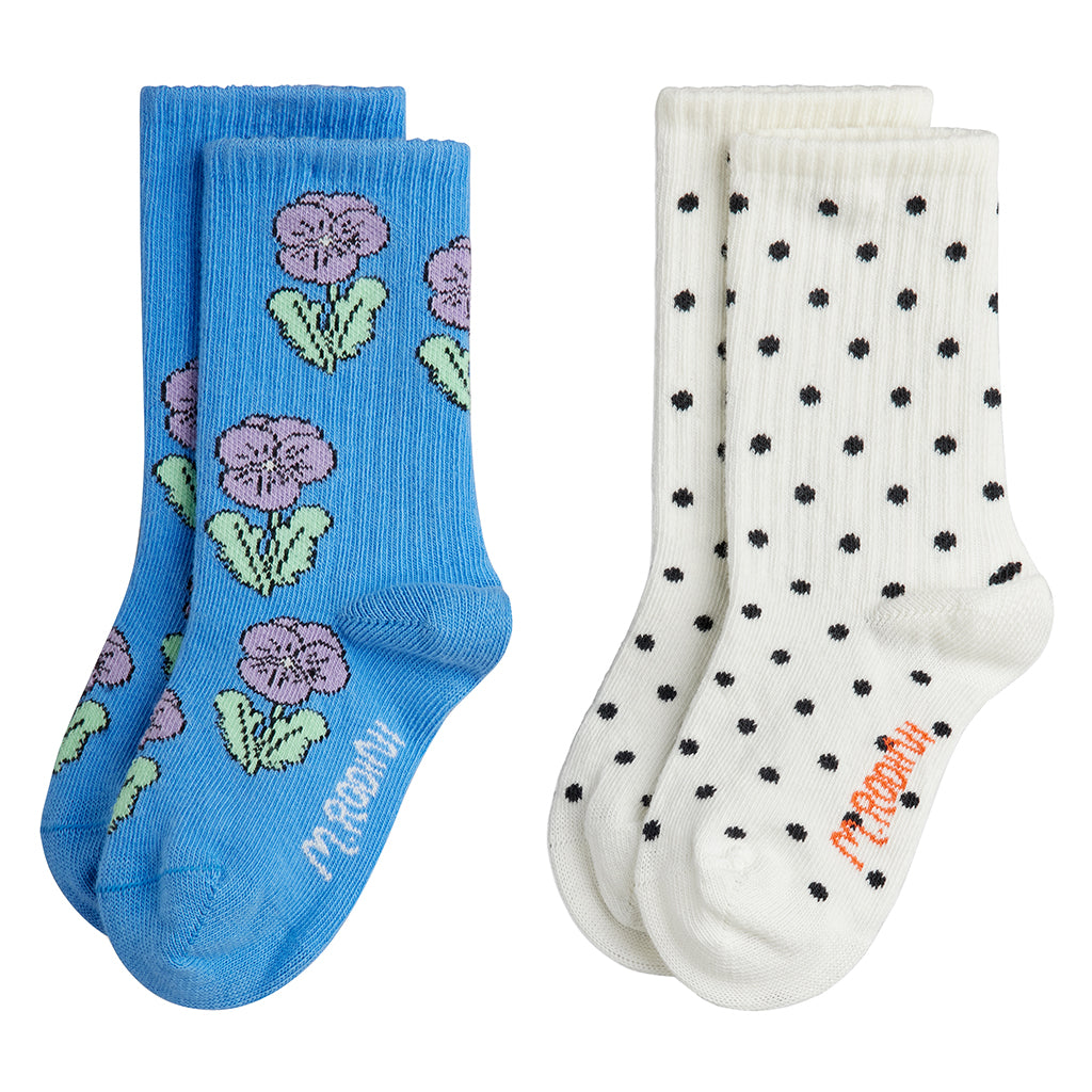 Mini Rodini Child Set Of 2 Socks Violas Blue