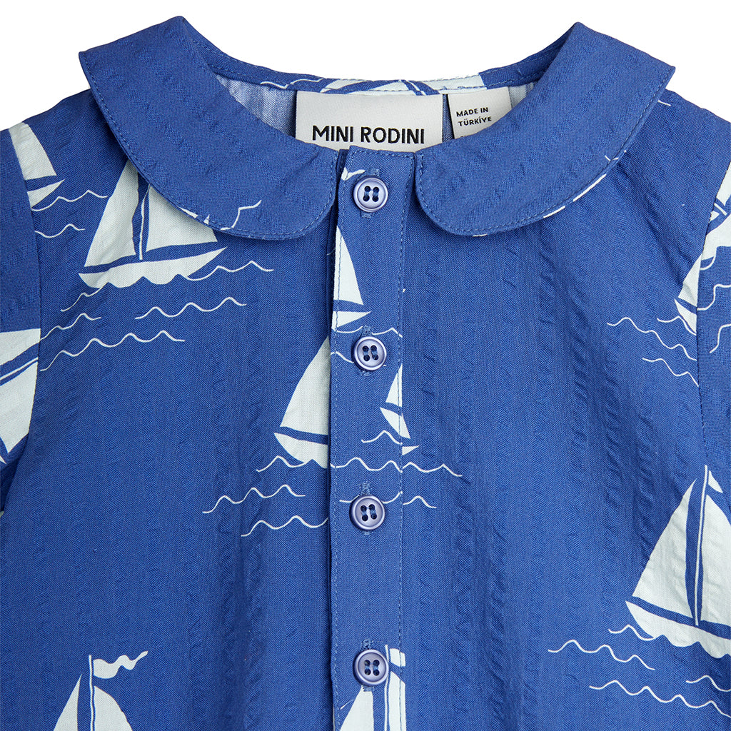 Mini Rodini Baby Sailing Boats Romper Blue