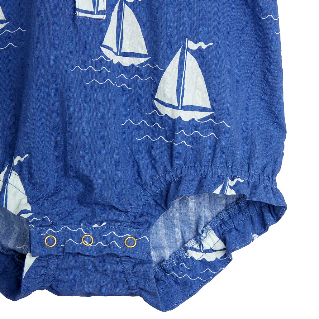Mini Rodini Baby Sailing Boats Romper Blue