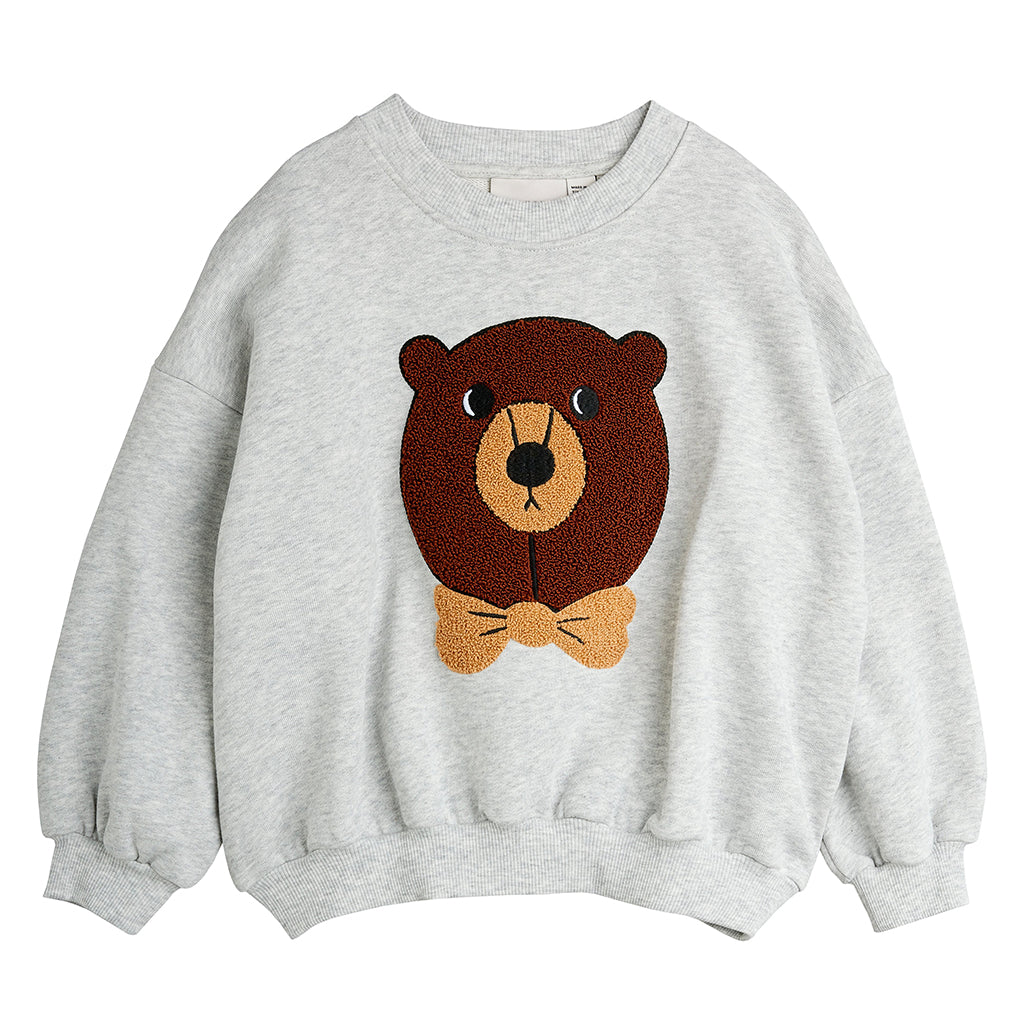 Mini Rodini Child Bear Chenile Sweatshirt Grey