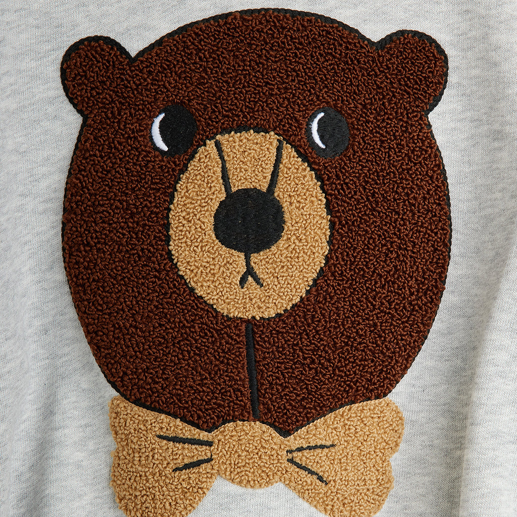 Mini Rodini Child Bear Chenile Sweatshirt Grey