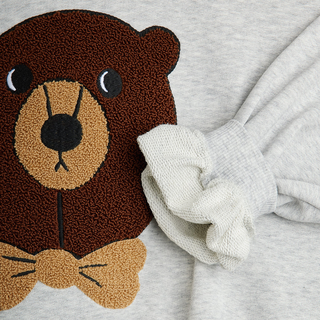 Mini Rodini Child Bear Chenile Sweatshirt Grey