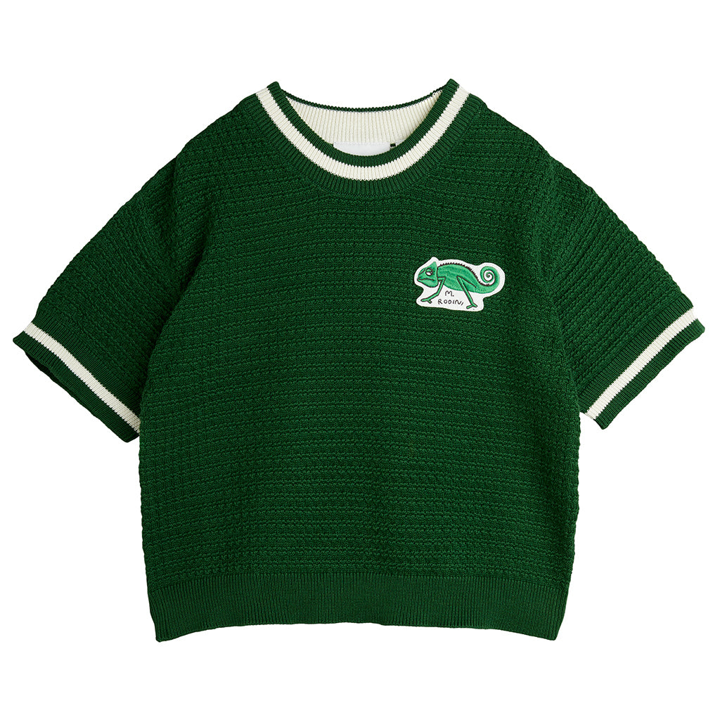Mini Rodini Child Crochet Knit T-shirt Green
