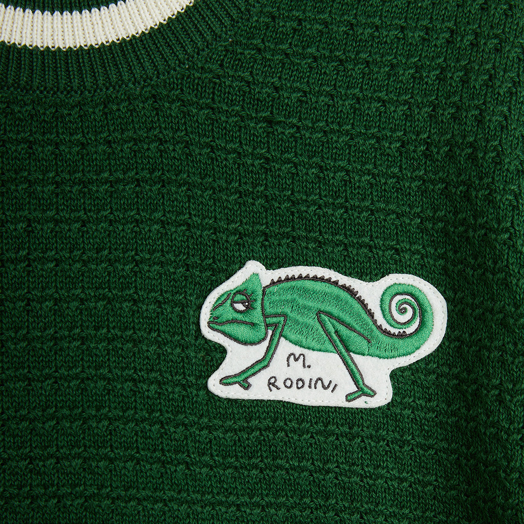 Mini Rodini Child Crochet Knit T-shirt Green