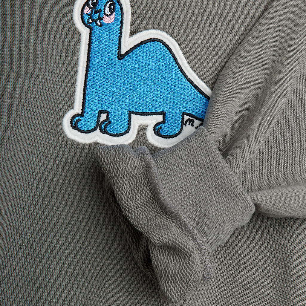 Mini Rodini Child Dino Patch Sweatshirt Grey