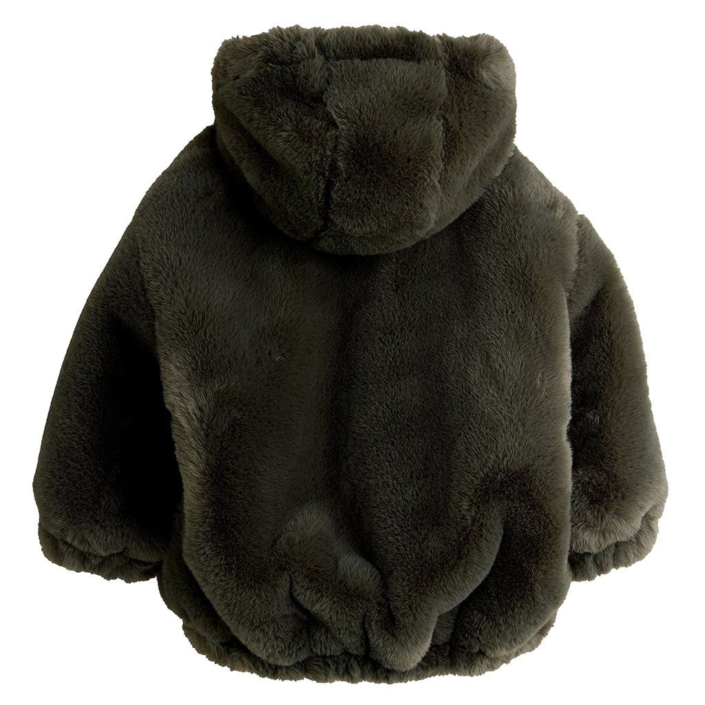 Mini Rodini Child Faux Fur Jacket Grey