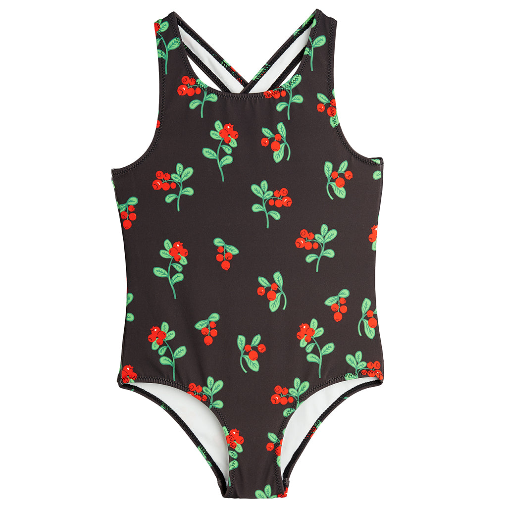 Mini Rodini Child Lingonberries Swimsuit Black