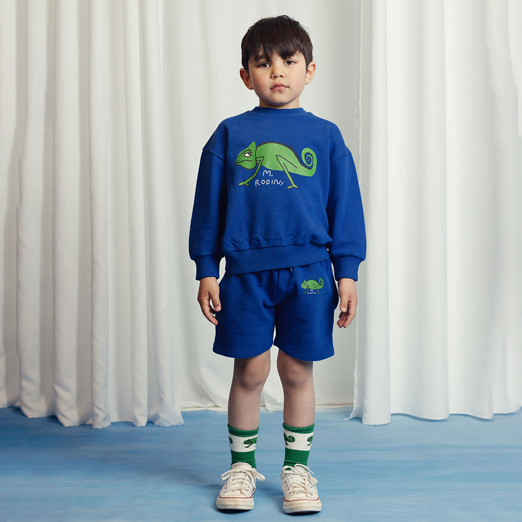 Mini Rodini Child Lizard Sweatshorts Blue