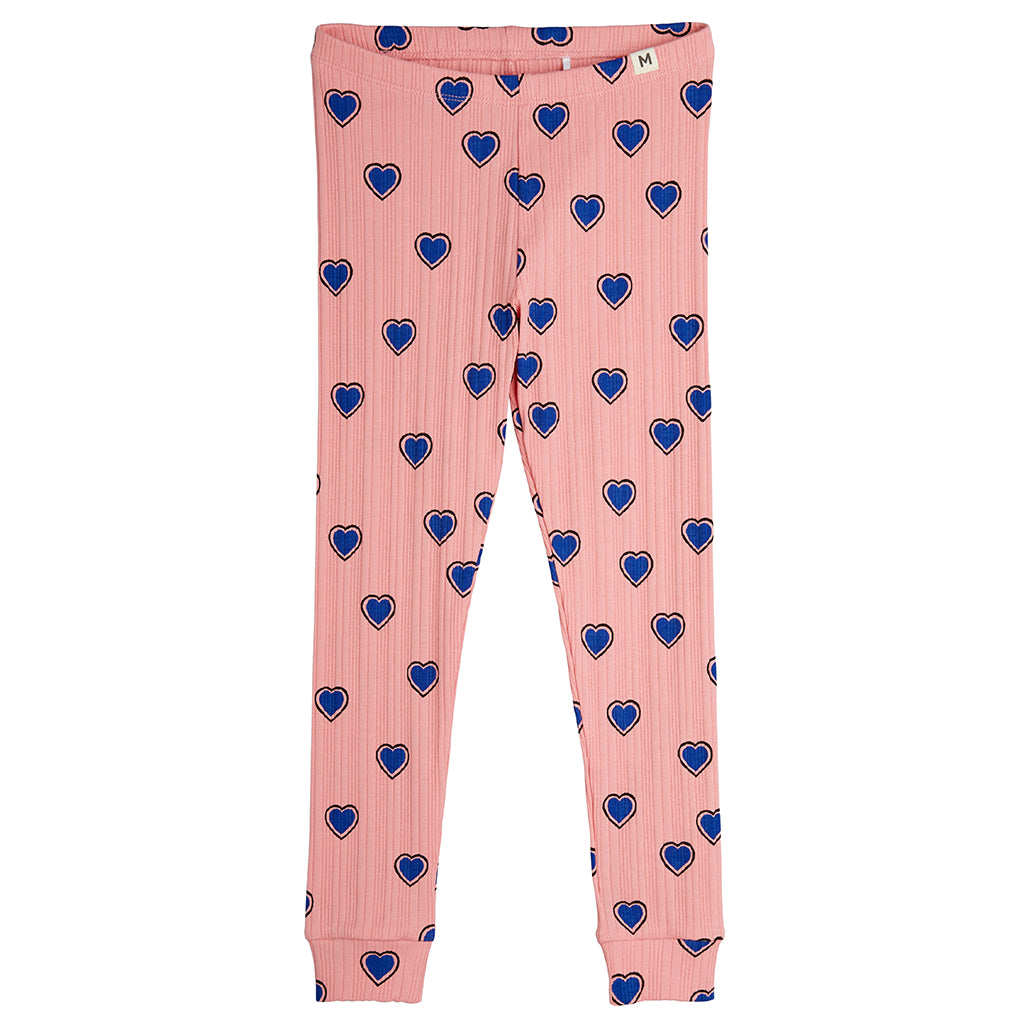 Mini Rodini Child Outlined Hearts Leggings Pink