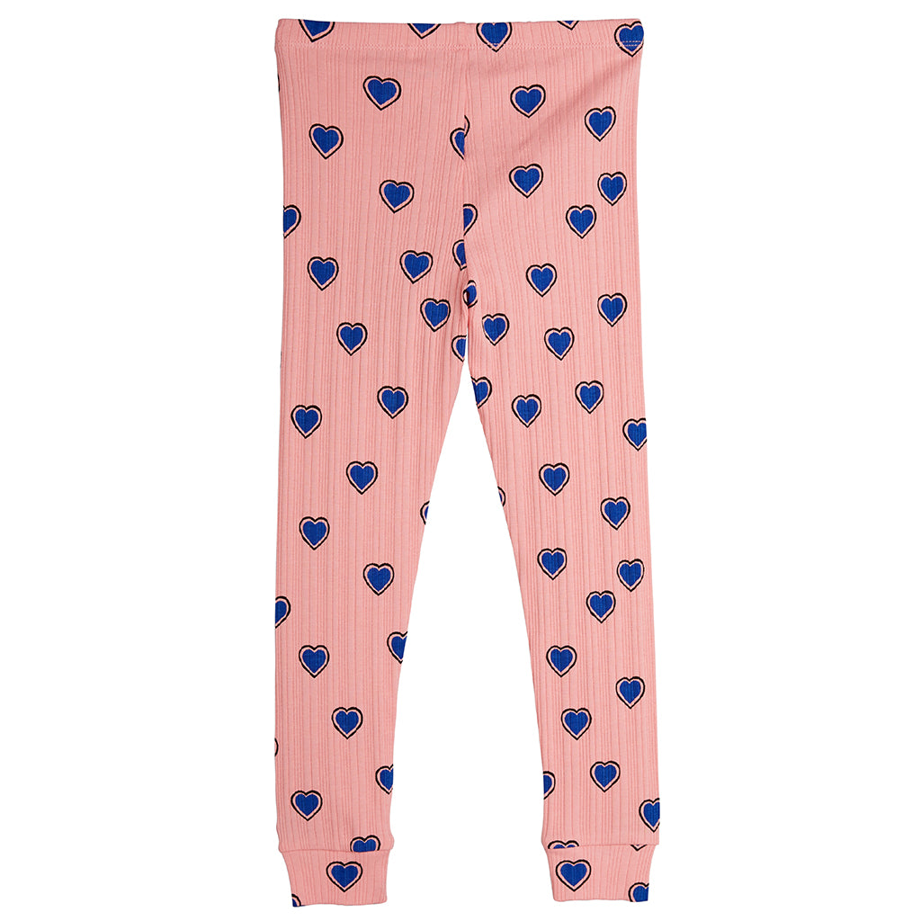 Mini Rodini Child Outlined Hearts Leggings Pink