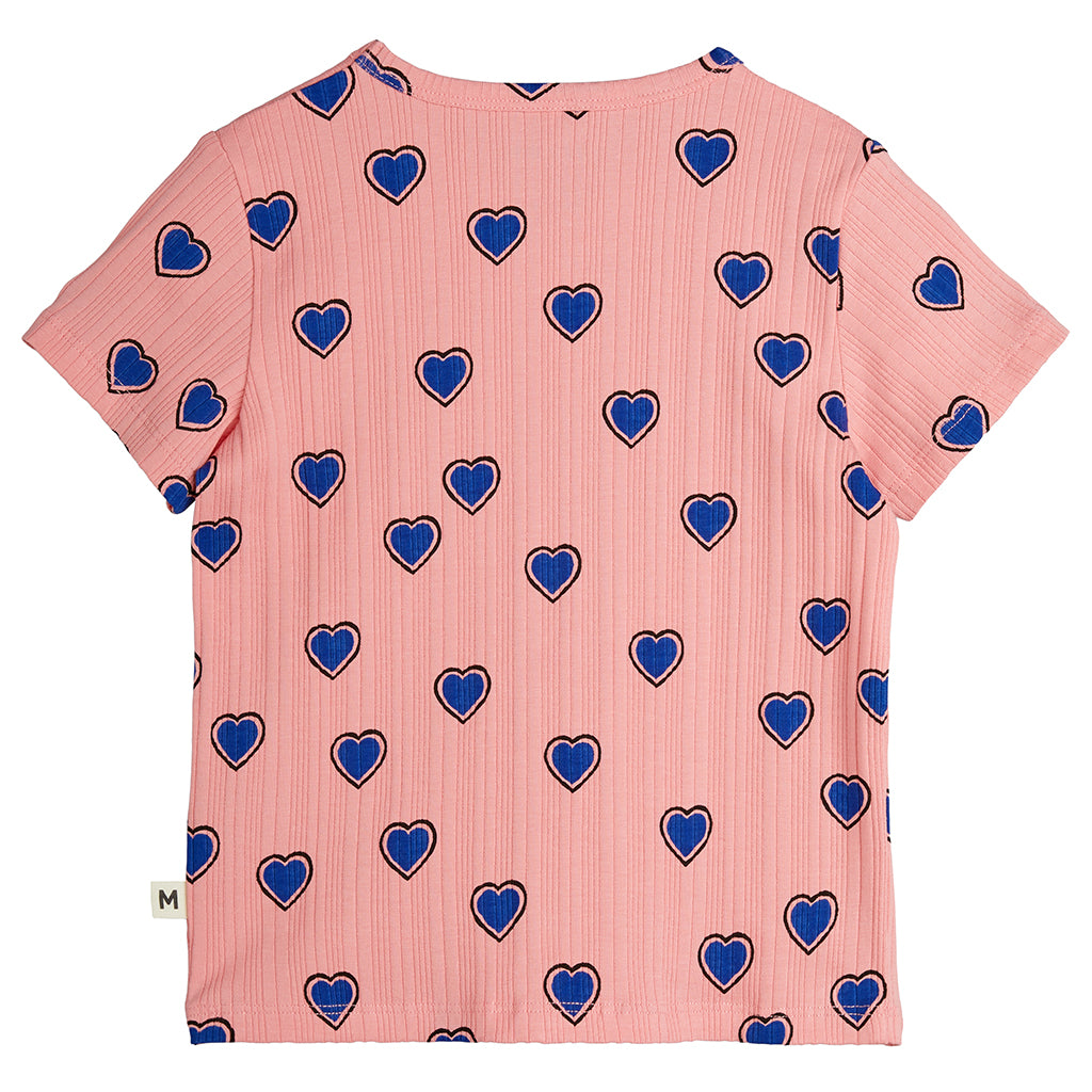 Mini Rodini Child Outlined Hearts T-shirt Pink