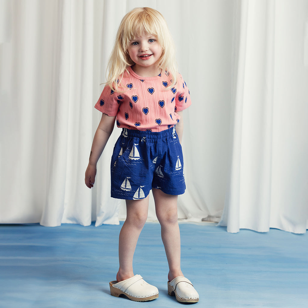 Mini Rodini Child Outlined Hearts T-shirt Pink