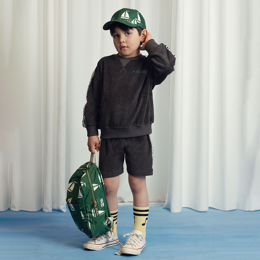 Mini Rodini Baby And Child Sailing Boats Cap Green