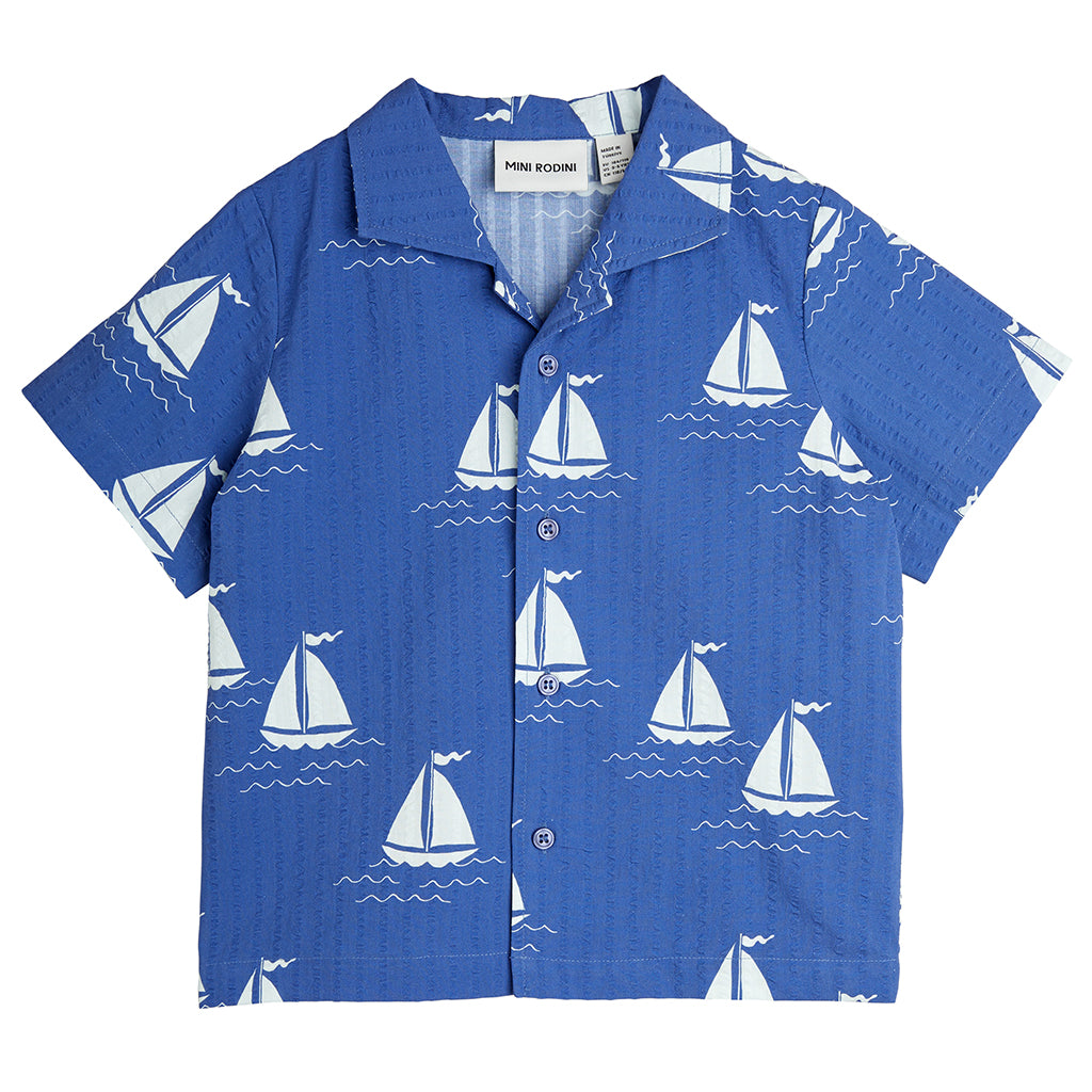 Mini Rodini Child Sailing Boats Shirt Blue