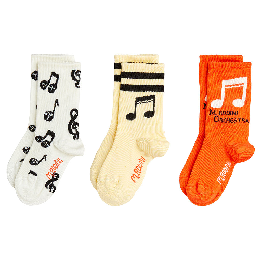 Mini Rodini Child Set of 3 Socks Note Multicolour