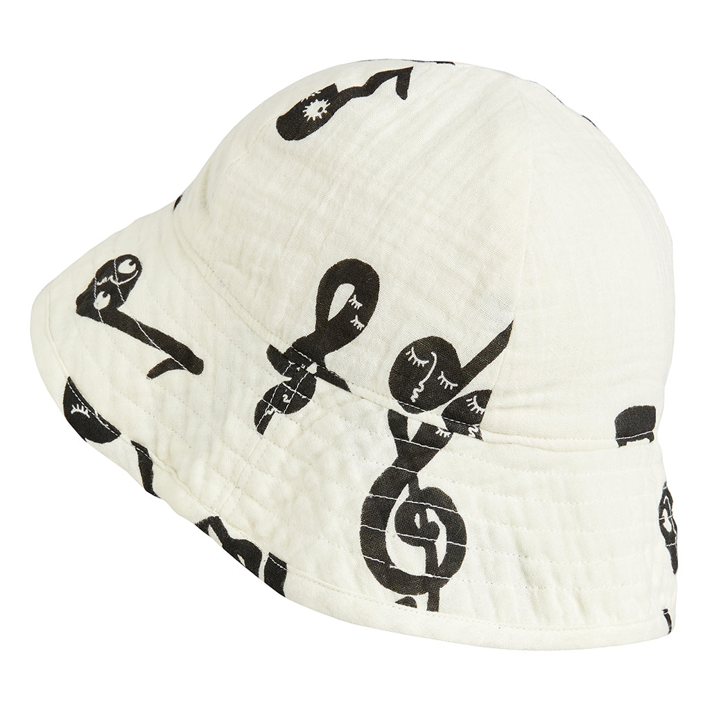 Mini Rodini Baby And Child Sun Hat Notes White