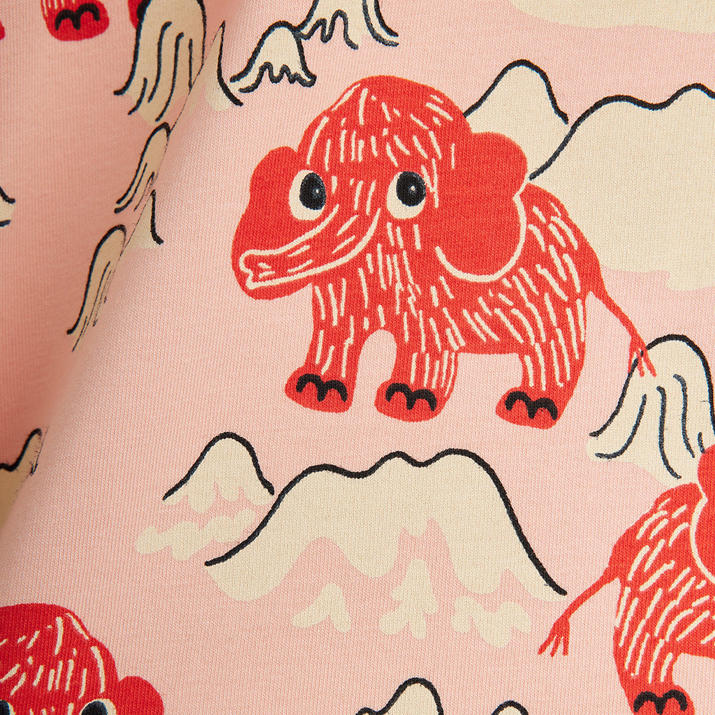 Mini Rodini Child T-shirt Pink Mammoth Print