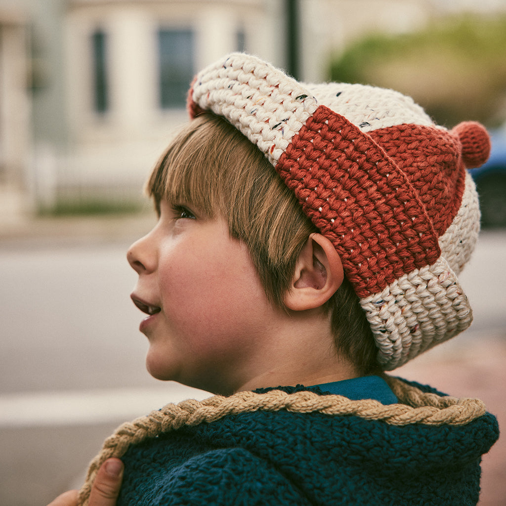 Misha & Puff Baby Crochet Tulip Hat Claystone Brown