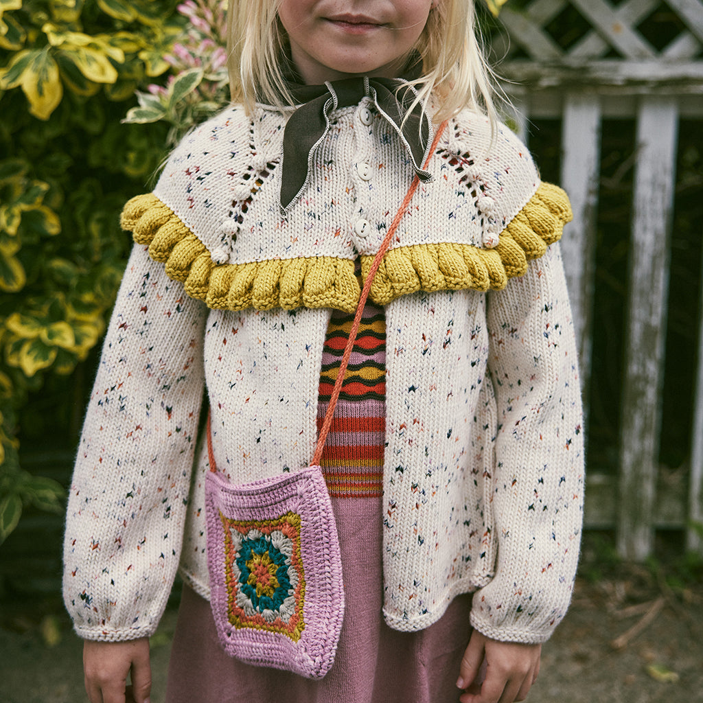 Misha & Puff Baby Ruffle Cardigan Cream Picnic Confetti
