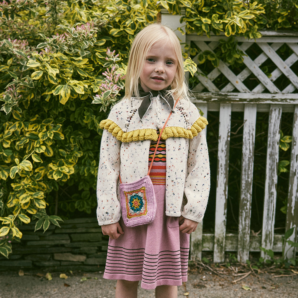 Misha & Puff Baby Ruffle Cardigan Cream Picnic Confetti