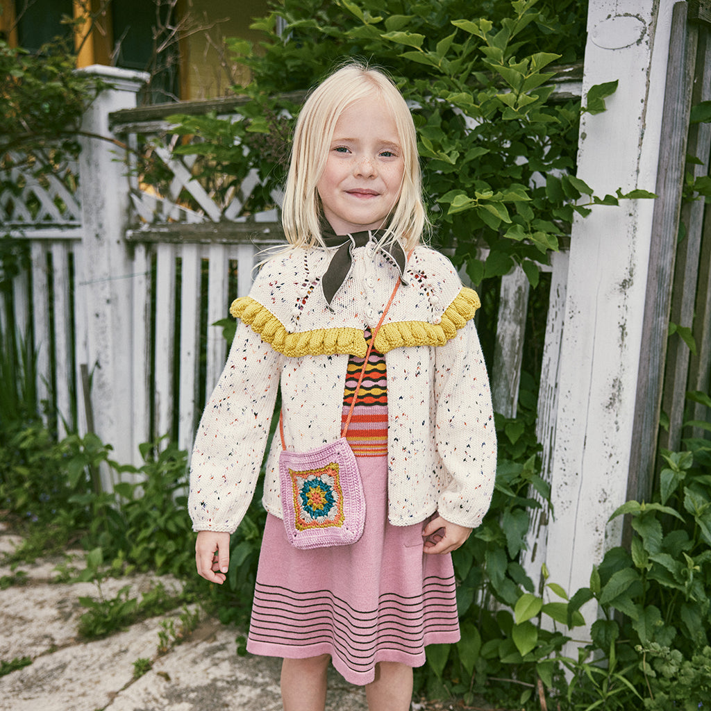 Misha & Puff Baby Ruffle Cardigan Cream Picnic Confetti