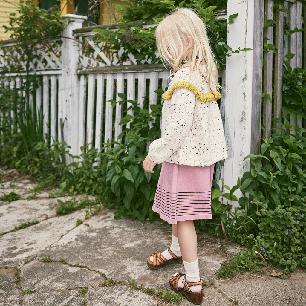 Misha & Puff Baby Ruffle Cardigan Cream Picnic Confetti