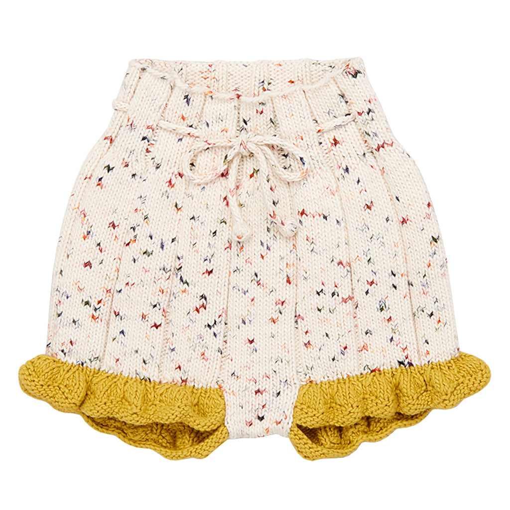 Misha & Puff Baby Scallop Hem Shorts Cream Picnic Confetti