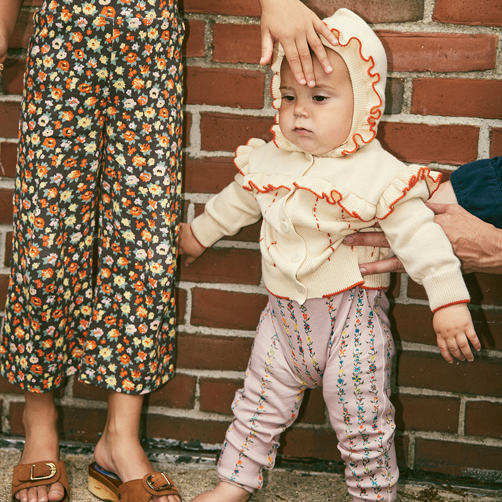 Misha & Puff Baby Hooded Ruffle Cardigan String Cream