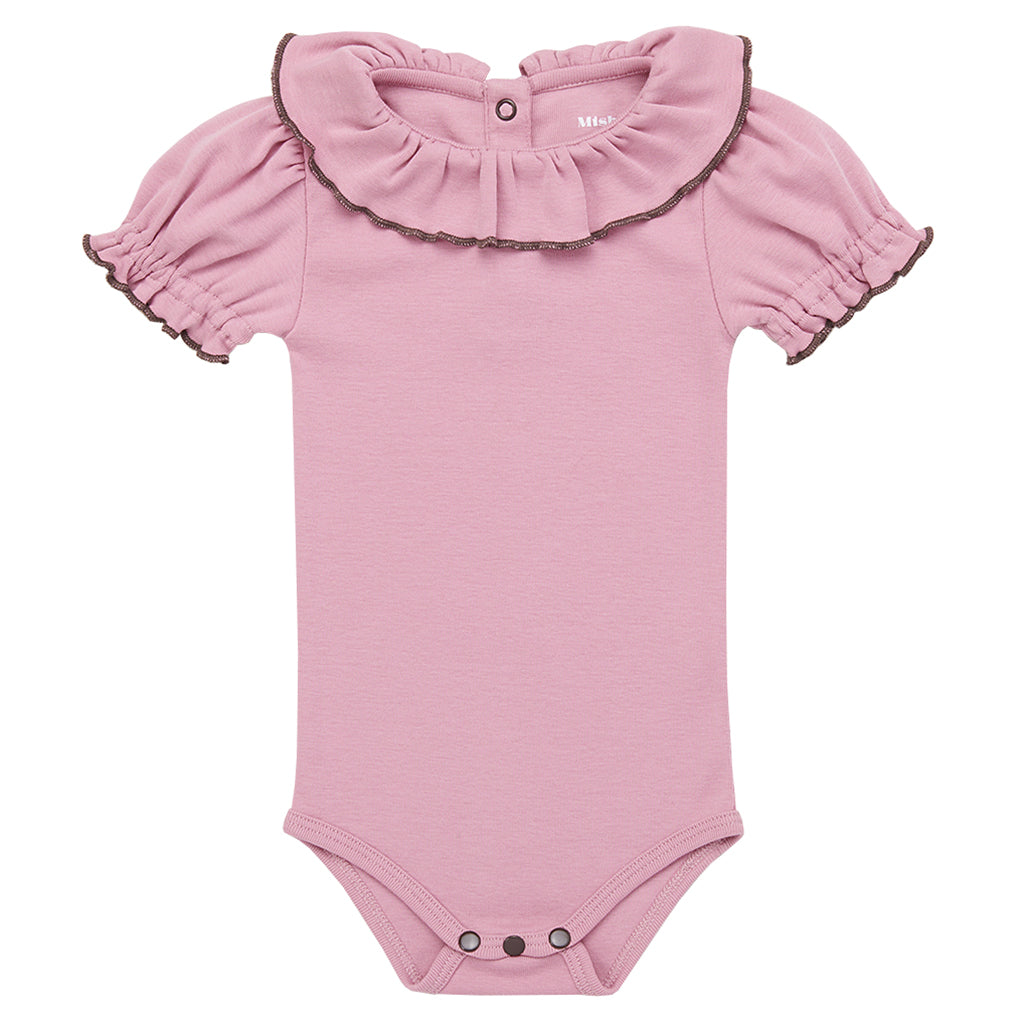 Misha & Puff Baby Balloon Sleeve Paloma Bodysuit Hazy Lilac Pink