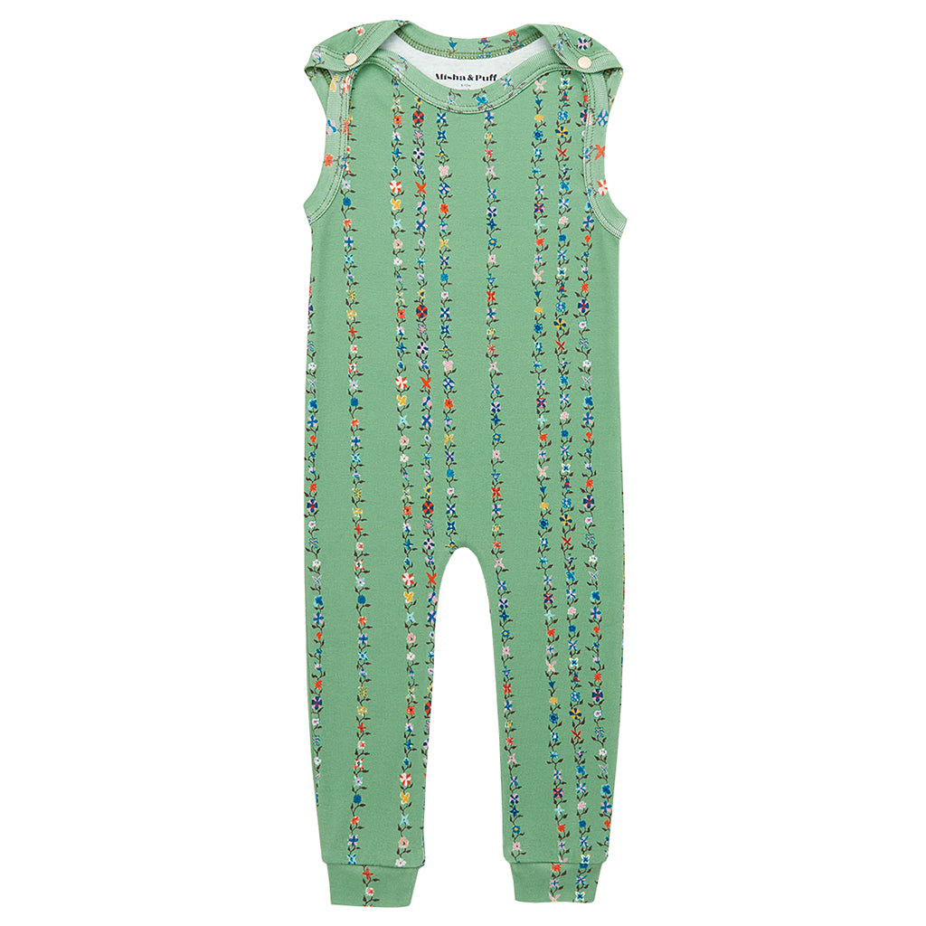 Misha &amp; Puff Baby Snap Jumpsuit Jadeite Green Little Botanica